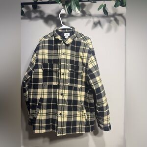 Plaid Black and Cream Men's Jacket